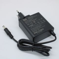 AC-DC, 45Вт, сетевой адаптер, выход 12В/3.75А, вход 80...264В AC, 47...63 Гц, изоляция 4000B DC, 2xMOPP, 62x30*x65мм, -30...+70C, евровилка, выходной разъем 11мм, диам. 5.5х2.1мм