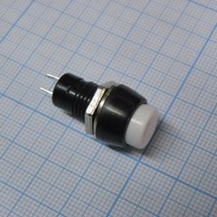 Кнопка ON-OFF 1A 250VAC круглая M10 с фиксацией белая