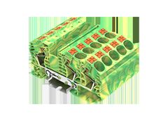 Заземляющая клемма, 3 точки подключения, тип фиксации провода: Push-in, номинальное сечение: 16 мм кв., ширина: 12,2 мм, цвет: желто-зеленый, тип монтажа: DIN35