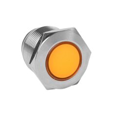 Лампа сигнальная d19-24V оранж мет