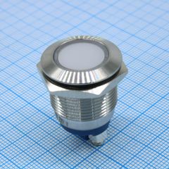 Лампа сигнальная d19-230V бел мет