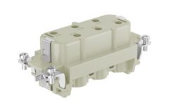 Розеточная контактная вставка, винтовая фиксация, 6 полюсов + PE, типоразмер 16B, 400/690V, 35A, сечение обслуживаемых проводников 1,5-6 мм кв, тип покрытия контактов: серебро