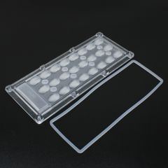 Групповая прямоугольная линза 3x8 на 24 светодиода 3030/2835/5050, эфф=90%, 30°x90°, 173x71.4мм, PMMA
