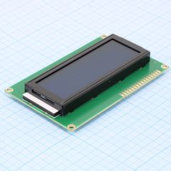 ЖКИ знакосинтезирующий 20 x 4, STN Синий Негативный/прозрачный светодиодная подсветка Белая, размеры 98x60 мм, видимая область 76x25.8 мм, -20...70°С, 12 o`clock, 16 контактов сверху