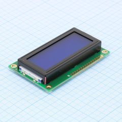 ЖКИ знакосинтезирующий 20 x 4, STN Синий Негативный/прозрачный светодиодная подсветка белая, размеры 77x47 мм, видимая область 60x22.2 мм, -20...70°C, 12 o`clock, 16 контактов сверху