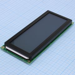 ЖКИ знакосинтезирующий 20 x 4, STN Серый Позитивный/прозрачно-отражающий светодиодная подсветка белая, размеры 146x62.5 мм, видимая область 123x43 мм, 0...50°C, 12 o`clock