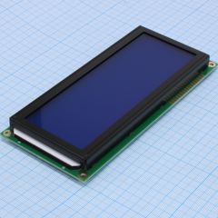 ЖКИ знакосинтезирующий 20 x 4, STN Синий Негативный/прозрачный светодиодная подсветка белая, размеры 146x62.5 мм, видимая область 123x43 мм, -20...70°C, 6 o`clock