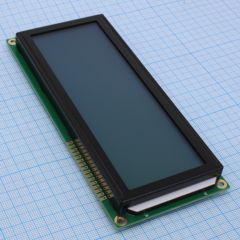 ЖКИ знакосинтезирующий 20 x 4, STN Серый Позитивный/прозрачно-отражающий светодиодная подсветка желто-зеленая размеры 146x62.5 мм, видимая область 123x43 мм, -20...70°C, 6 o`clock