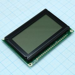 ЖКИ графич, 128 x 64, FSTN Positive/Transfl, подсв. LED Ж-Зел, VDD = 5V, 6 o`cl, -20...+70C